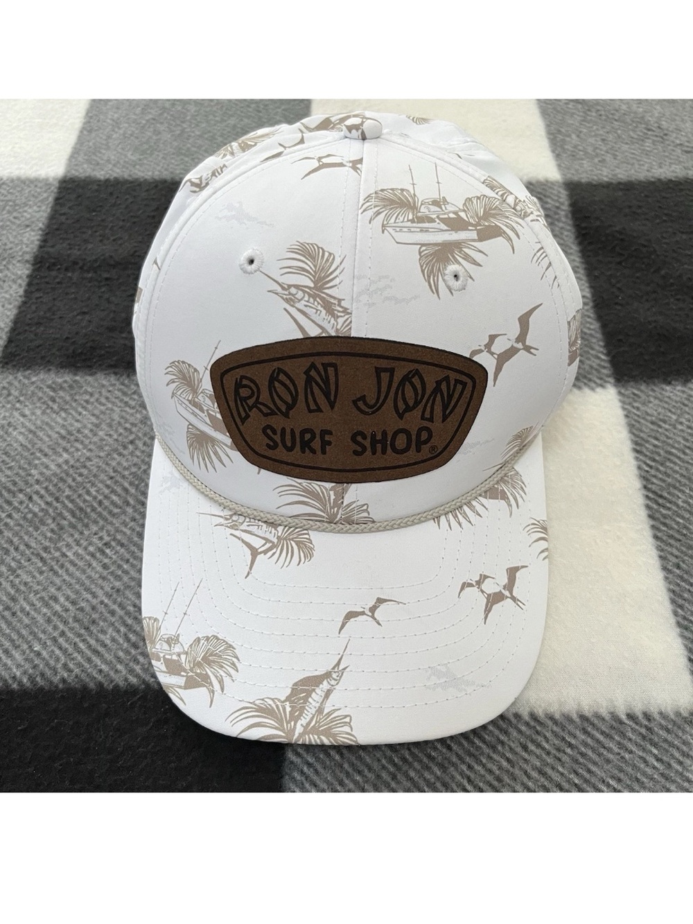 Imperial Hat Cap Ron Jon Surf Shop Logo Patch Snapback Rope Detail Polyester